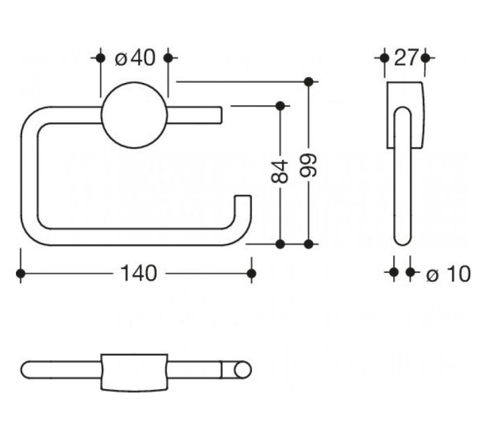 HEWI System 815 Toilet Roll Holder - Chrome - NotJustTaps.co.uk